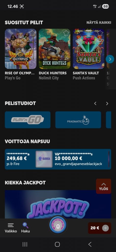 Pelattavaa on mukavasti